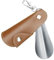 ZOMAKE Shoe Horn Keychains,3.8inch Mini Metal Shoe Horns with PU Leather Case Keyring,Small Shoe Spoon Lazy Shoe Helper for Men Women the Elderly Kids(Light Brown)