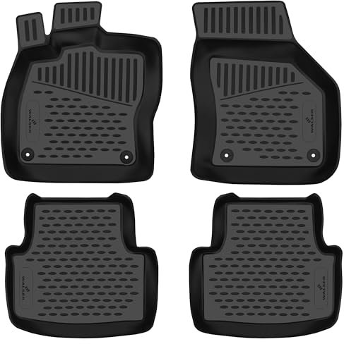 Walser XTR Gummi Fussmatten Auto für Seat Leon (KL1) 11/2019-Heute, 100% passgenaue Auto Fußmatten, robuste Universal Fußmatte Auto, Gummimatten Auto, Auto Fussmatten Gummi