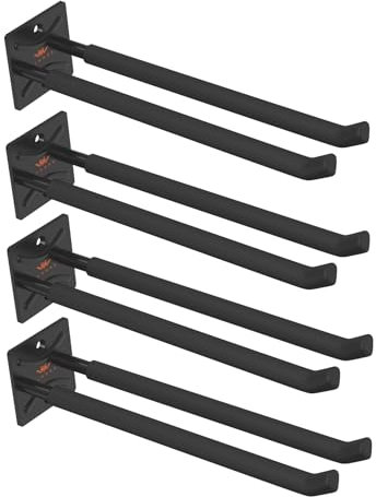 ALWORG Leiteraufhänger 4er Set für Garagenwand - Wandhaken Schwerlast - Haken für Garage Wandbehang - Schuppen, Hof und Garage Werkzeugaufhänger für Klappstühle, Leitern und Gartengeräte