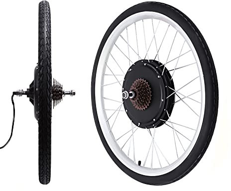 jiumxliu Elektro Fahrrad Umbausatz, 26 Zoll E-Bike Conversion Kit, 36V 500W E-Bike-Umbausatz für Hinterrad, Elektrofahrräder Hub Motor mit LED-Anzeige