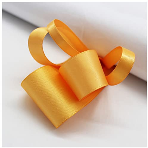 JYMALISA Gurtband Baumwolle 5 Meter viele Farben Satin-Band-Doppelseitige Polyester-Gewebebänder for Haarbogenhandwerk DIY. Zubehör 6mm 9mm 16mm 25mm 38mm Leinwandrolle(Gold,38mm)