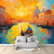 Fototapete 250 x 175 cm Tapete Fototapeten Vlies Tapeten Vliestapete Wandtapete moderne Wand Wandbild Schlafzimmer Wohnzimmer Ölgemälde Venedig Kanal 3d Effekt Bunt