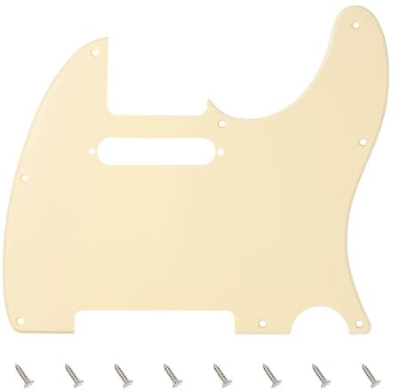 Banworks 1-lagiges Tele-Schlagbrett, 8-Loch-Schlagbrett für E-Gitarre, Schlagplatte für USA/Mexikanische Standard-Tele im modernen Stil, Telecaster JT/HB-03, Creme