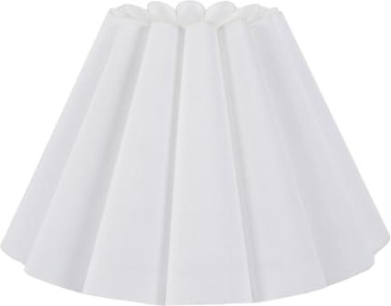 ValueLights | Easy Fit White Petal Pleated Fabric Scallop Tapered Light Shade Bedroom Hallway Lampshade | Shades, Home Décor & Improvement Essential | 250mm Shade Width