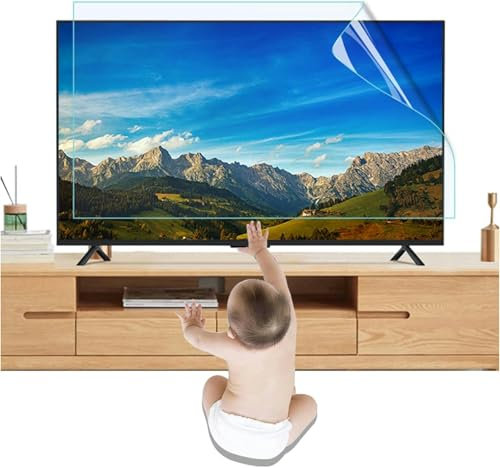 CNPRAZ TV Screen Protectors Anti UV TV Screen Protector for 32-75 Inch, Blue Light Filter/Anti-Scratch/Anti-Fingerprint Screen Frosted Film for TCL,Samsung,Curved Screen/Clear / 55 Inches 1221x689mm