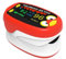 Yohcuro Paediatric Oximeter for Infants & Kids, Fingertip Pulse Oximeter for Small Fingers, Blood Oxygen Saturation, Pulse Rate Monitor, Cute Cartoon Design, USB-C Charging (Red)