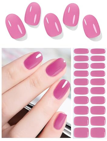 Wahrshei Nagelfolien | 20pcs Barbie Pink Nagelfolie Selbstklebend | UV Gel Nagelfolie | Gel Nail Stickers, Gellack Wraps für Nagel