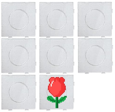 YFLeomry 8 Stück Bügelperlen Platten Groß, Steckplatten Set, Stiftplatte Quadrat 13.5 x 13.5 cm, für 5mm Größe Bügelperlen Vorlagen, Transparent