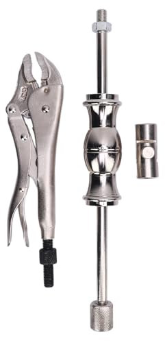 Cryfokt Slide Hammer Locking Pliers Set, 9 Inch Locking Pliers 2 Pound Slide Hammer Swivel Grip Attachment, Swivel Grip Attachment for Nail, Pin, Seal