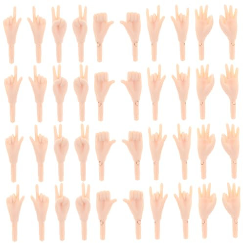 Holibanna 100 Stück Puppenhandzubehör Teile Tierplüschpuppe zum Selbermachen realistisch Herstellung für Schaufensterpuppe Hände Miniatur Handmodell Mini-Hände gemeinsames Zubehör PVC Beige