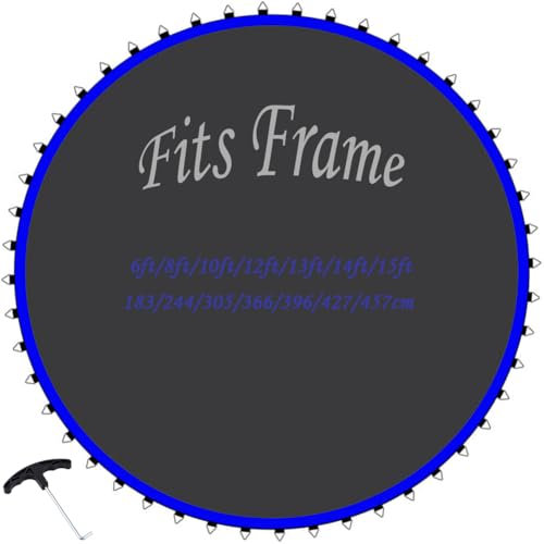 Rngwxoe Trampolin Sprungtuch Sprungmatte Passt ø 183/244/305/366/396/427/457 cm Rahmen, Langlebige Bounce Pad 8 Reihen des Nähtens, Mit Federspanner,Fits 10ft/305cm Frame 54 Rings
