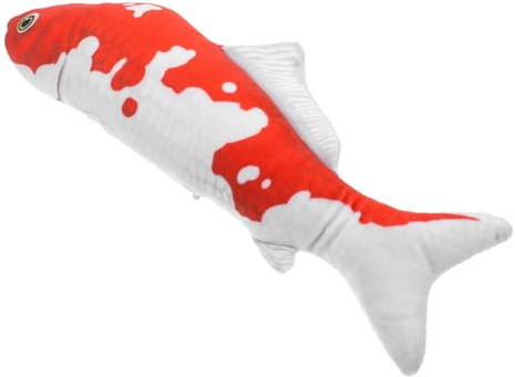 Cabilock Kuscheltier Koi Fisch Plüschspielzeug mit Reißverschluss Weiches und Realistisches Kissen für für Glück und Wohlstand Pflegeleicht und Kuschelig