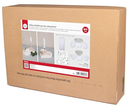 Silikon Gießformen Set Glückslicht, inkl. 4 Stabkerzen, 2 Transfers f.Kerzen