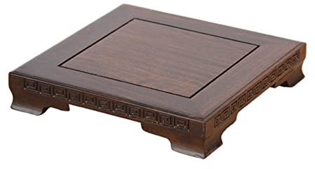 SFANIIX Support sur Pied Vintage Square Vase en Bois Lampe de Table Théière Base théière, décoration la Maison Bouddha Buddha Statue Disposition décorative