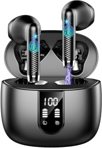 Cuffie Bluetooth 5.4 con App Personalizzato, 6D Stereo Auricolari Bluetooth | 6 ENC Mic/56Ore Cuffie Wireless In Ear Riduzione Rumore Cuffie Senza Fili IP7 Impermeabili Cuffiette per iOS/Android