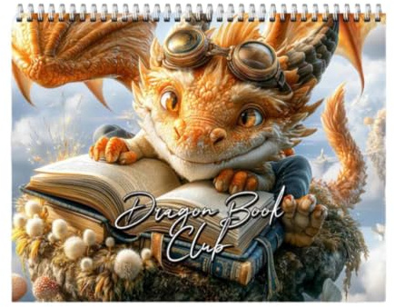 Djurkalender drake månadsvis trådbindande heminredning | Nyckfull djurkalender för hemmakontor skola vardagsrum arbetsrum klassrum bibliotek affärer