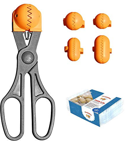 La Croquetera Pack- Utensilio Multiusos Color Naranja - 4 moldes Intercambiables para masas + Pack 20 Bandejas conservación - 100% español : Patentado y Fabricado en España