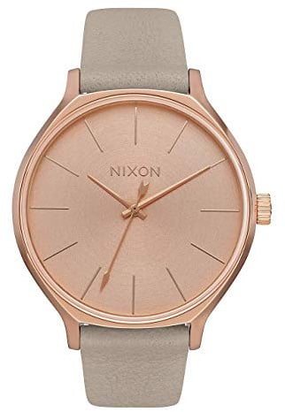 Nixon Armbanduhr Clique Leder Rose Gold / Gray