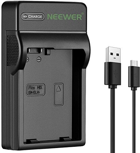 Neewer Slim Fast EN-EL14 EN-EL14a Chargeur de Batterie, Compatible avec Nikon D3500, D5600, D3300, D5100, D5500, D3100, D3200, D5200, D5300, D3400, DF, Coolpix P7000, P7100, P7700, P7800 et Plus