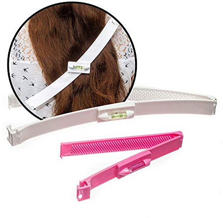 Original Haarschneide Hilfe Clip, Sunshine D Pony DIY Haarschneidewerkzeug Frisurschere Professionelle Haarschere mit Lineal - Rosa
