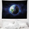 ABAKUHAUS Welt Wandteppich, Beruhigen Starry Weltraum aus Weiches Mikrofaser Stoff Waschbar ohne Verblassen Digitaldruck, 150 x 110 cm, Dunkelblau Grün Weiß