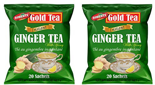 (Pack of 2) Gold Tea Instant Ginger Tea with Honey 360g (20 Sachets)