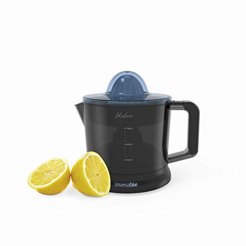 UNIVERSALBLUE Exprimidor de Naranjas Eléctrico de Vaso | 2 Filtros para Zumo sin Pulpa | Recogecable | 40W de Potencia