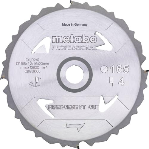 METABO 628287000 - Hoja de sierra Fibercement Cut Professional 160x20 mm dientes 4 DFZ 5°