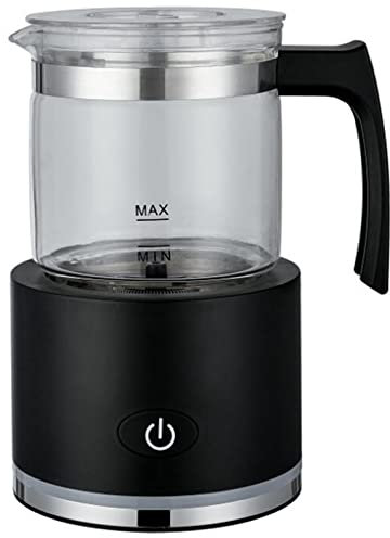 YYDX Bollitore per Latte Caldo Freddo, Montalatte Automatico, Caraffa in Vetro Rimovibile Bollitore Elettrico per caffè, per caffè, Latte, Cappuccino, Cioccolata Calda, Latte Caldo,Nero