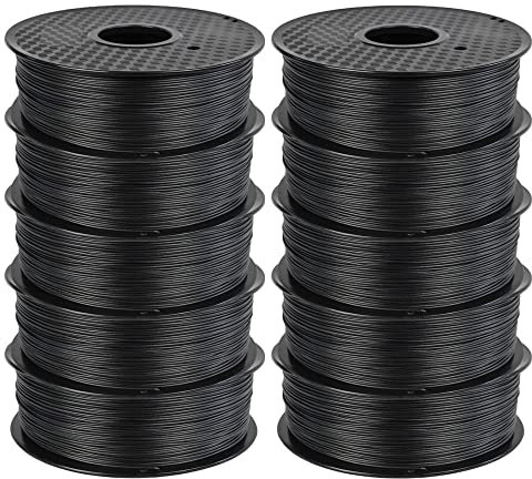 PC Kohlefaser-Filament, Kohlefaserverstärktes Polycarbonat, 3D-Drucker-Filament 1 kg (2,2 lb), Kohlefaser-Filament, 1,75 mm, Schwarzes Filament-Ruß 10kg