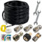 Hourleey Kit de Chorro de alcantarillado de 100 pies para Lavadora a presión, Manguera limpiadora de Drenaje NPT de 1/4 Pulgadas, Orificio de 4.0 Nariz de botón y Boquilla giratoria de Chorro de