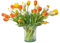 DUYONE 40pcs künstliche Tulpen Blumen, Real Touch Latex Bouquet, gefälschte Tulpen für Büro Hochzeit Party Home Küche Garten Dekoration(Orange, 40 Stück)