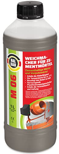 Weichmacher für Baumörtel 1L Flüssig Ersetzt Kalk in Mauer- und Putzmörteln für Temperaturen bis -2°C M06