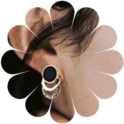 Aneneiceera Boho Geometrischen Reifen Ohrstecker Ohrringe Gold Kristall Reifen Ohrringe Schwarz Punkt Ohrstecker Geschichtet Aussage Geometrischen Kreis Ohrringe Schmuck Für Frauen Und Mädchen