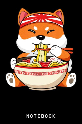 Akita Shiba Inu Ramen Noodle Soup Soba Udon Bowl Anime Manga Notebook: Cute Anime Girl Journal Or Notepad Diary, 6 x 9 120 Pages College Ruled Notebook, Anime Lover Gift Idea