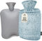 Qomfor Hot Water Bottle with Cover UK - 1.8L Large Fluffy Hot Water Bottle with Kangaroo Pocket for Period Pain Relief, Back Pain. Provides Warmth for The Body - Premium Soft, Cozy Cover (Green)