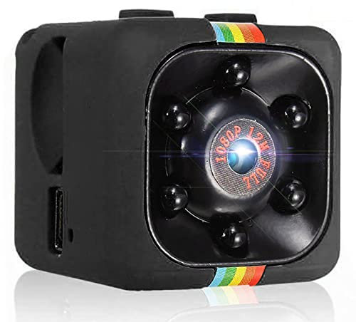 Tyenaza Mini-Kamera, 1080P Smart-Action-Kamera Farbige High-Definition-Schleife, Die Nachtsicht-Mini-Recorder-Überwachungskamera Für zu Hause Aufzeichnet(Schwarz)