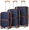 British Traveller Koffer Trolleys Set Hartschalenkoffer 100% PP Handgepäck Koffer mit 8 Spinnerräder Rollkoffer Reisekoffer TSA-Schloss Neu Dunkelblau