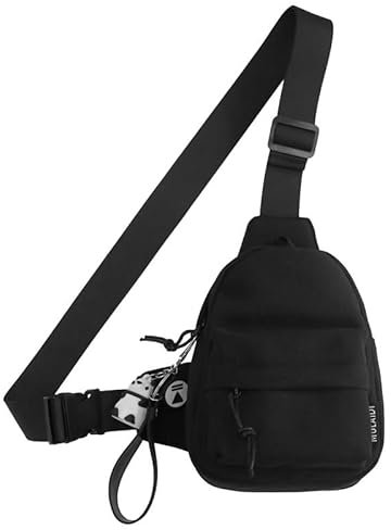 TEMKIN Handytasche Retro Große Kapazität Messenger Handy Tasche Casual Sport Brusttasche Mini Schultertasche Mit Anhänger Für Männer Und Frauen