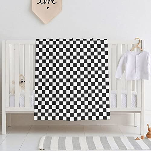 Schwarz-weiße Babydecke, weich, warm, für Babybett, Kinderwagen und Kleinkinder, Neugeborene, 76,2 x 101,6 cm
