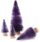 16 Mini Alberi di Natale, Alberi di Neve Gelata in Sisal Artificiale, Ornamenti di Alberi di Pino con Base in Legno, Artigianato Invernale, Ornamenti di Neve Invernale per Decorazioni(16 pezzi viola)