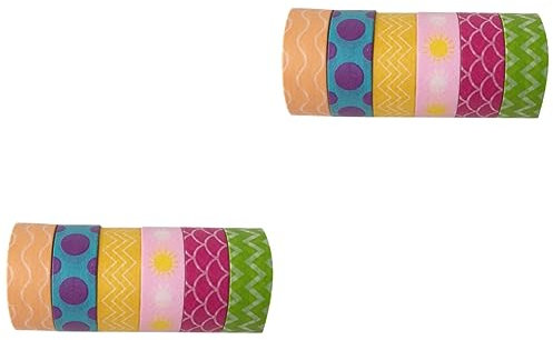 VILLCASE 12rollen Kreative Washi Papierklebebänder Bunte Dekorationsbänder Für -projekte Fotoalben Und Bastelarbeiten Vielseitig Einsetzbar Gemischte Stile