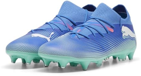 PUMA Mixte Future 7 Match MxSG Soccer Shoe, Bluemazing White-Electric Peppermint, 40.5 EU