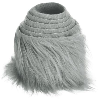 5cmx150cm Flauschige Kunstpelzband Kunstfell Band Fellstoff,Furry Faux Pelz Stoff Dekoband Zierband Plüsch Trim Plüschstoff Plüschband Borten Bänder zum Nähen Nähen Kleidung Weihnachtsdeko,Grau
