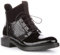 JUSTINREESS ENGLAND Mylah Damen Schnürstiefelette Leder Combat Ankle Boot mit Reißverschluss, schwarzer lack, 38 EU