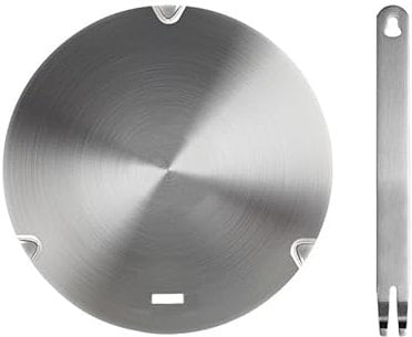 Plaque en acier inoxydable de 18 cm, plaque adaptateur à induction Grourarty avec poignée amovible, diffuseur de chaleur, adaptateur à induction, diffuseur de chaleur pour batterie de cuisine au lait,