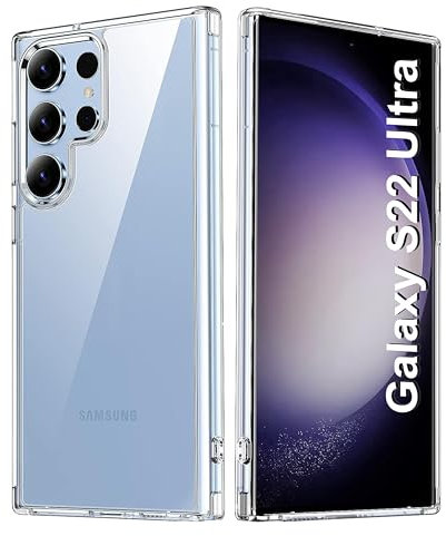 Compatible with Samsung Galaxy S22 Ultra 5G Case (2022), Clear Anti-Yellowing with Shockproof Protective Bumper Phone Cover for S22 Ultra 6.8-Inch – Clear