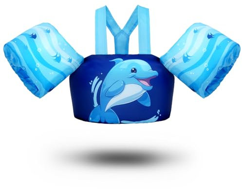 Zeraty Kinder Schwimmflügel für Kleinkinder Floaties Kinder Schwimmen Arm Band mit Schulter Harness Arm Wings, Schwimmen Aids Jacke für 20-50 lbs/2-6 Jahre alt Jungen/Mädchen