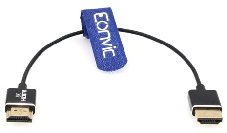 Eonvic 2.1 8K HDMI auf HDMI Koaxialkabel Hochgeschwindigkeitskabel für Atomos Ninja V, Sony a7siii, Portkeys BM5 Monitor HDMI-Kabel 2,5 mm ultrafein weich High Speed 48 Gbit/s Typ A-A (Schwarz)