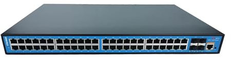VLALAMNO Switch POE géré 48 Ports 10/100/1000M Switch Ethernet Gigabit Couche 3 avec 4 emplacements SFP+ 10G